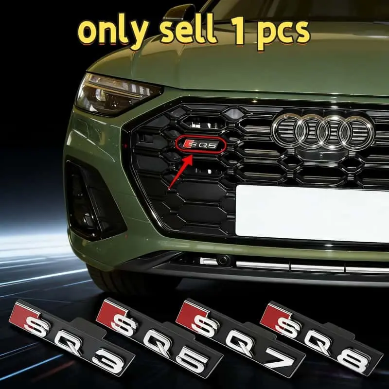 1 Pcs SQ Series 3D Grille Letter Badge, Sport Grill Logo For SQ3 SQ5 SQ7 SQ8