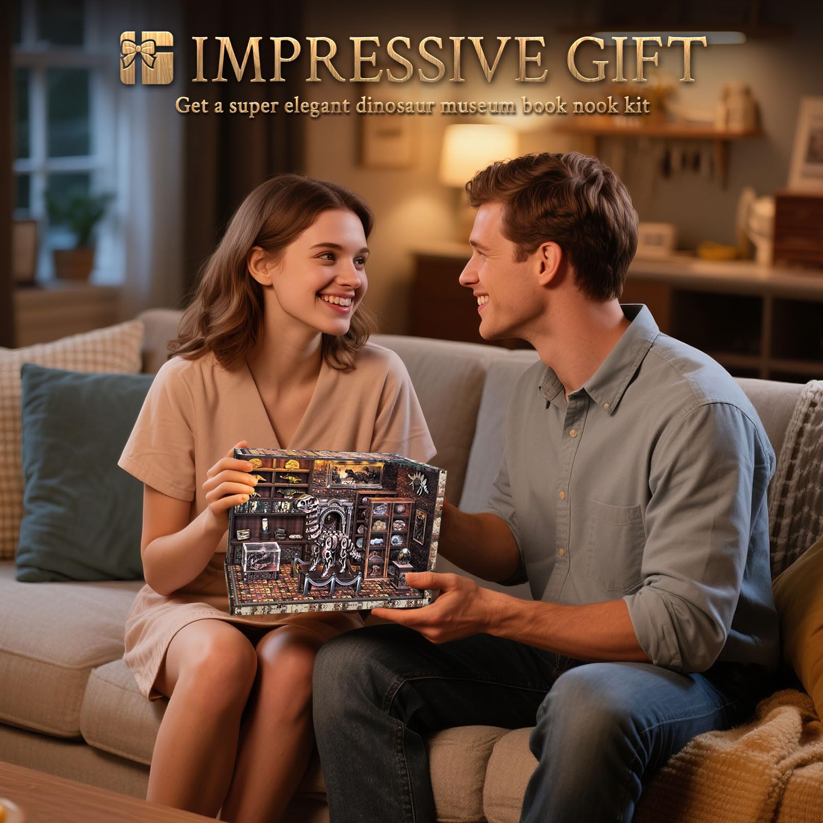 DIY Book Nook Kit, Miniature House Model Set, 3D Wooden Puzzle, Desktop Decoration, Birthday Gift, Christmas Present, Home Decor