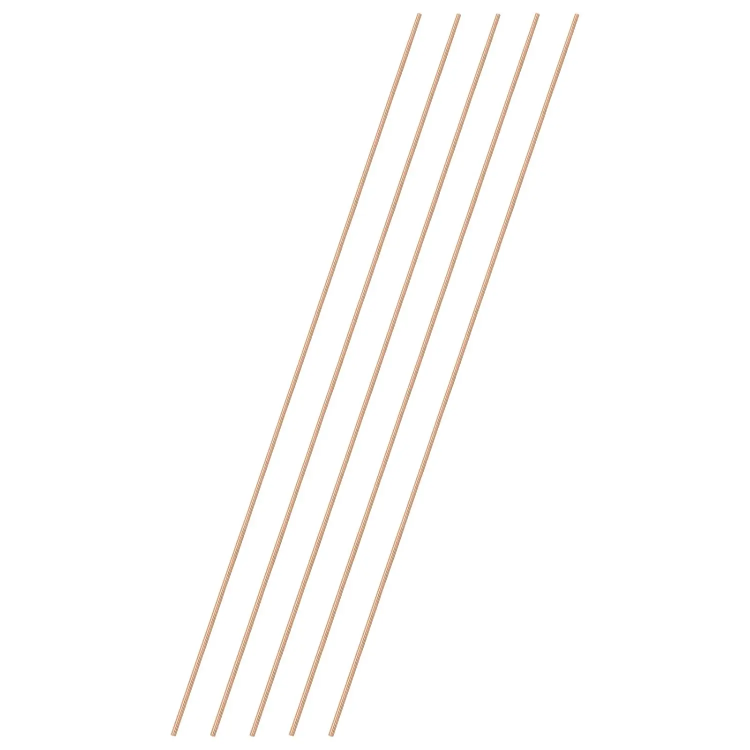 5-Pack Copper Round Rod 2 Dia. 11.81 Inch Length T2 Copper Stock Solid Copper Rod Lathe Bar for etal Crafts DIY/Gardening/Industry/Decoration Pure Copper Tube