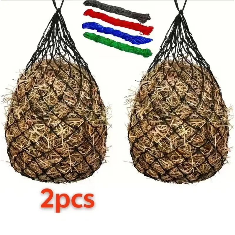 2pcs hay net for horses, slow-eating feed bag, suitable for feeding nets for horses, sheep and donkeys.