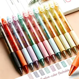 12-Pack Retractable Glitter Erasable Gel Pens ,Fine Point 0.7mm Smooth Writing Pens,Cute Pens For Writing Journaling Taking Notes School Office Home