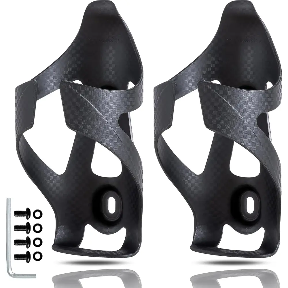 Carbon Fiber Bike Water Bottle Cage Holder for Road Bikes Mountain Gravel e Bike for Diameter 70-74 mm Water Bottles, Black Matte