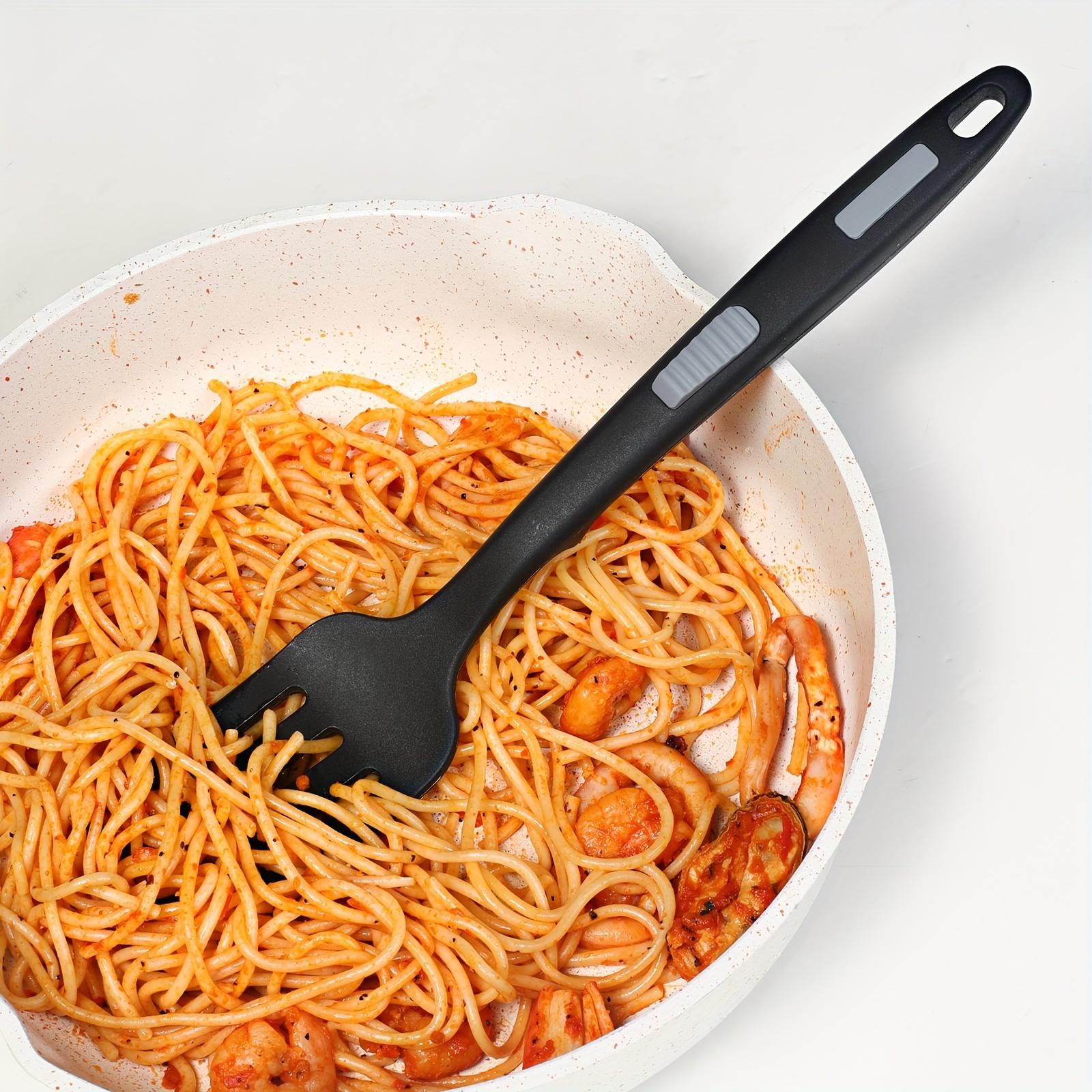 2PC Silicone Flexible Forks, Heat-Resistant Cooking Forks, Large Forks for Kitchen, Non-Stick, Won't Damage Pans, Ultimate Forks, Mixed Material, Ideal for Mashing Food, Beating Eggs, and Baking