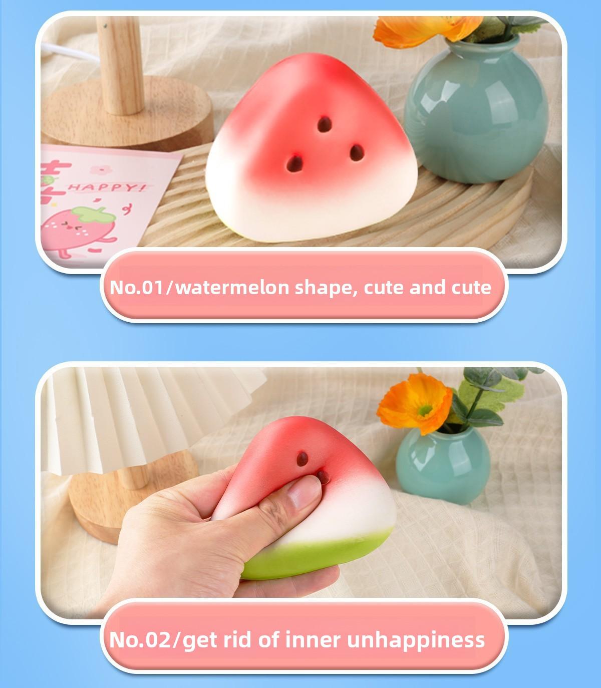 Super Soft Watermelon Squishy Slow Rebound Wet Texture Fidget Toy, Stress Relief Anti-Anxiety Desk Decor, Kawaii Gift for Teens Girls, Calm Sensory Toy for School Office Home, Satisfying Squishy Fun