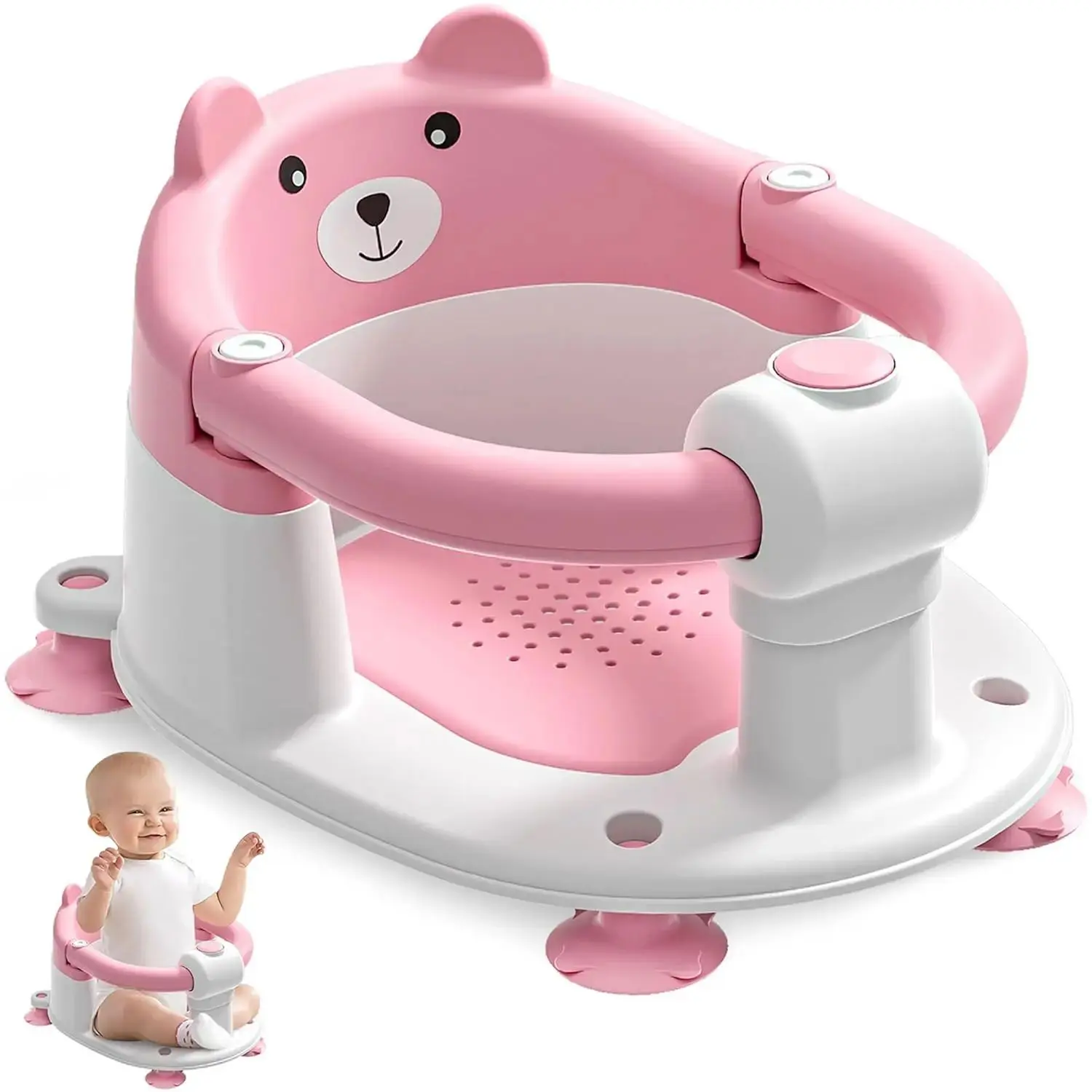 Baby Bath Seat for Babies 6 Months & Up, Open Design, Non-Slip, Compact Toddler Bath Seat, Safe and Comfortable Baby Bathing Solution, Infant Bath Seat