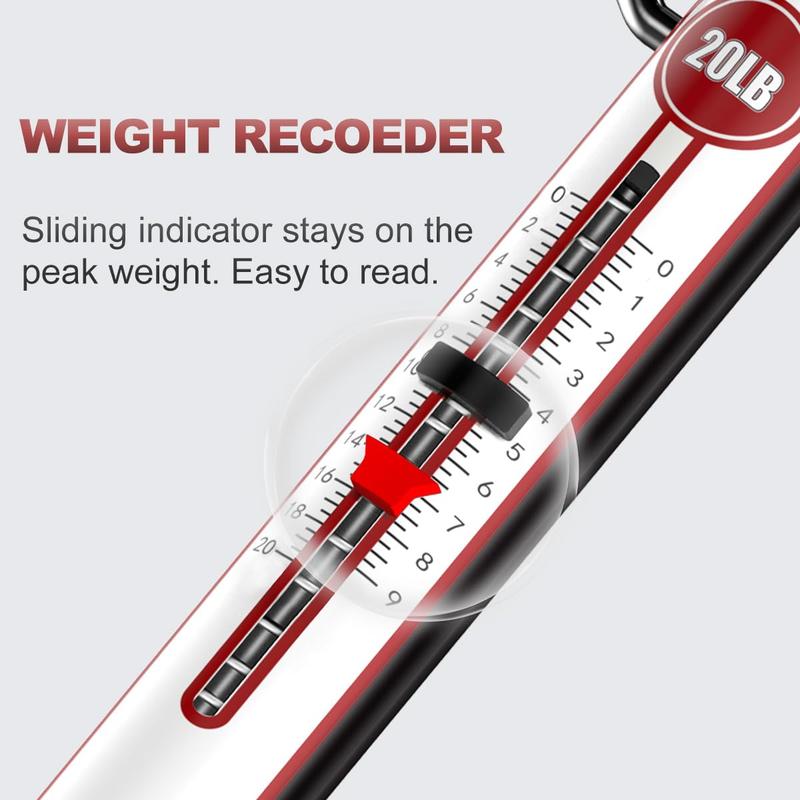 20 LB / 50 LB Tube Spring Fish Scale with Weight Marker & Zero Reset ...