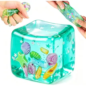 Ice Cube Squishy Stress Ball, Squeeze Toys for Kids & Adults, Slow Rising Stress Relief Sensory Fidget Toys for Party Favors, Goodie Bag Stuffersfidget toys