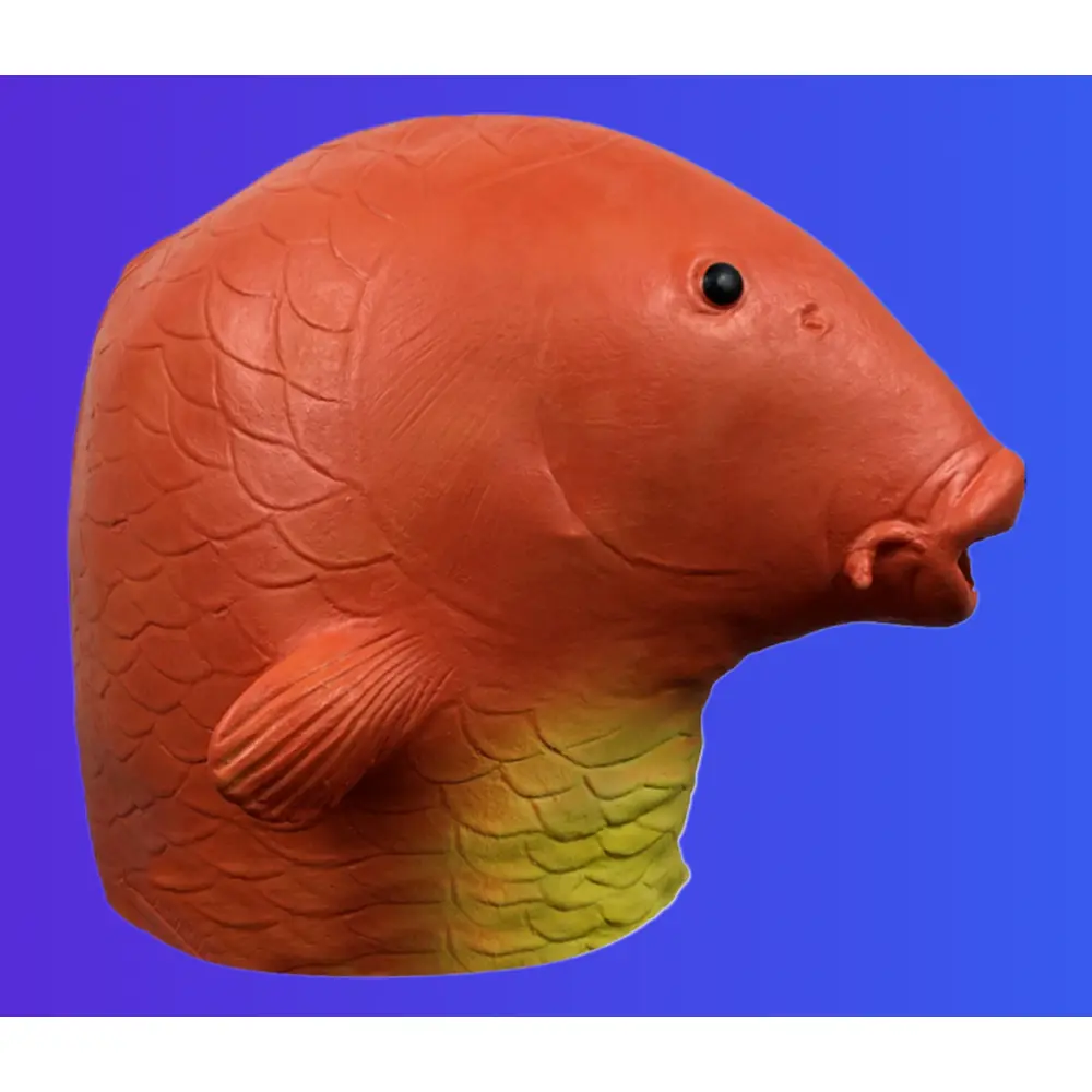 Funny Goldfish Head Mask, Comfortable Latex Animal Costume Accessory for Adults, Halloween & Cosplay Parties, Accessories