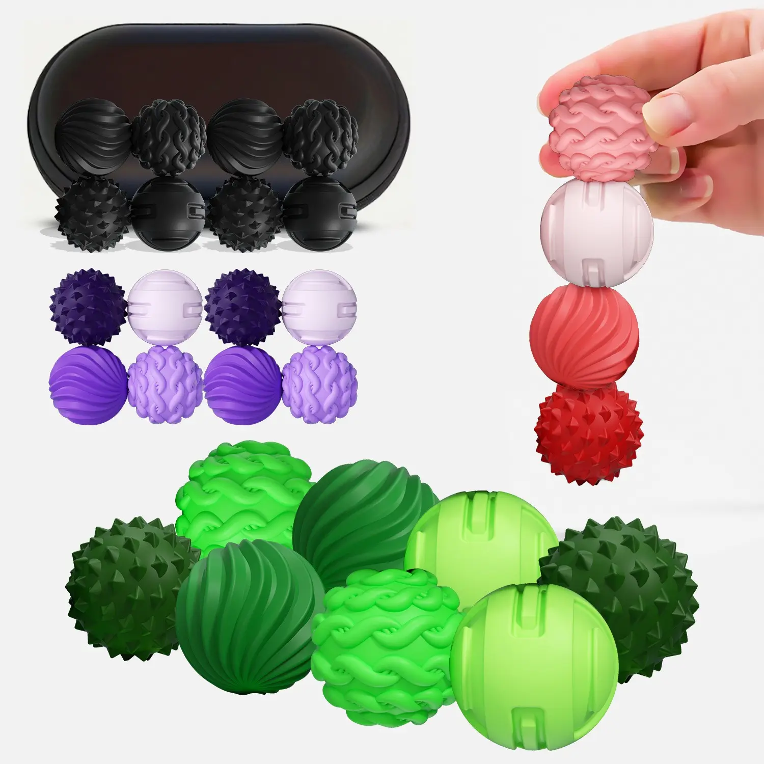 Silicone Sensory Magnetic Balls Stress Relief Toy, Stress Relief Fingertoy, Educational Elastic Sensory Magnetic Balls for Holiday Gifts, Sensory Fidget Gift