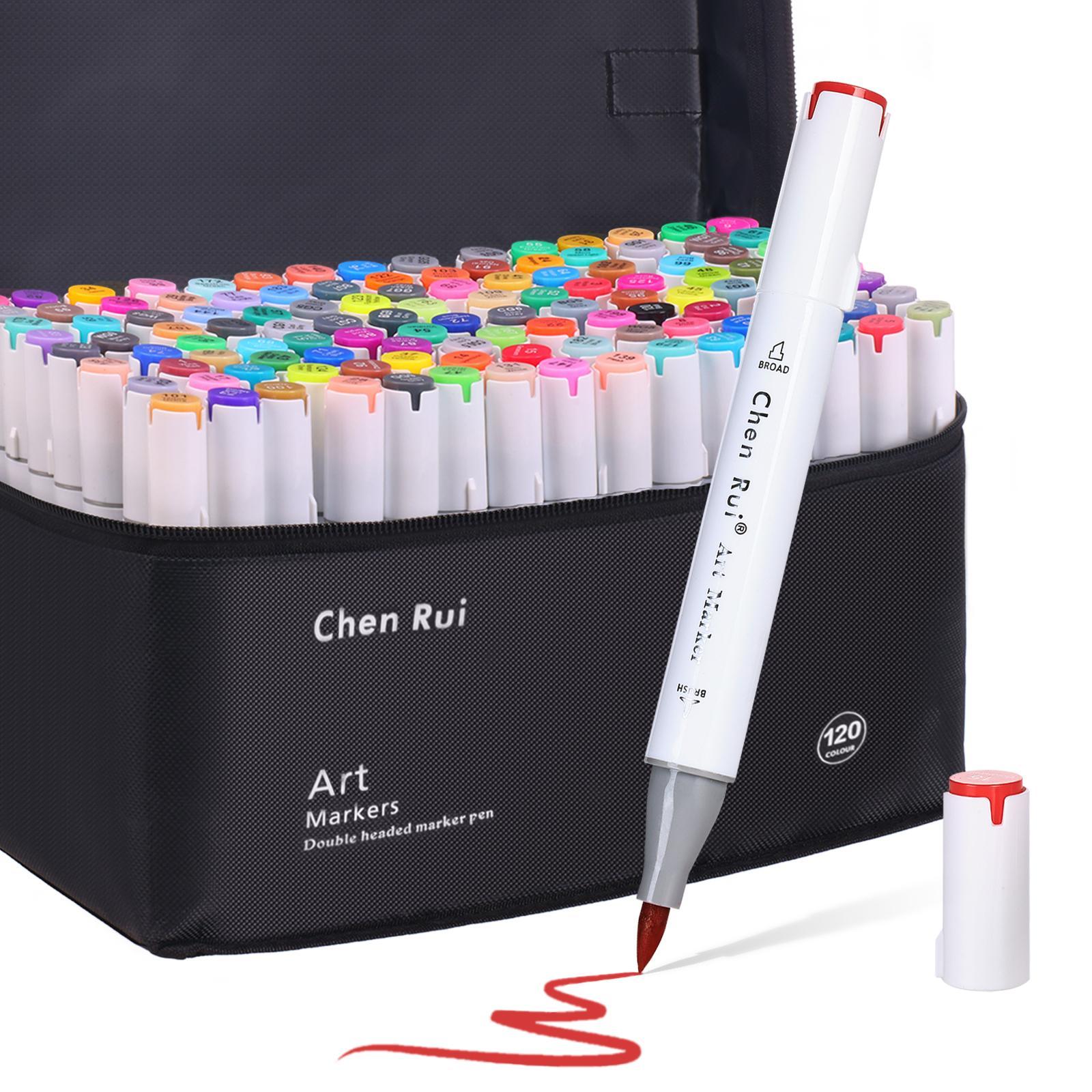 Dual Tip Marker Pen Set, 80/120 Colors Alcohol Based Brush Markers, Drawing Markers, Art Marker Set for Artists Adults Coloring Sketch Illustration Card Making