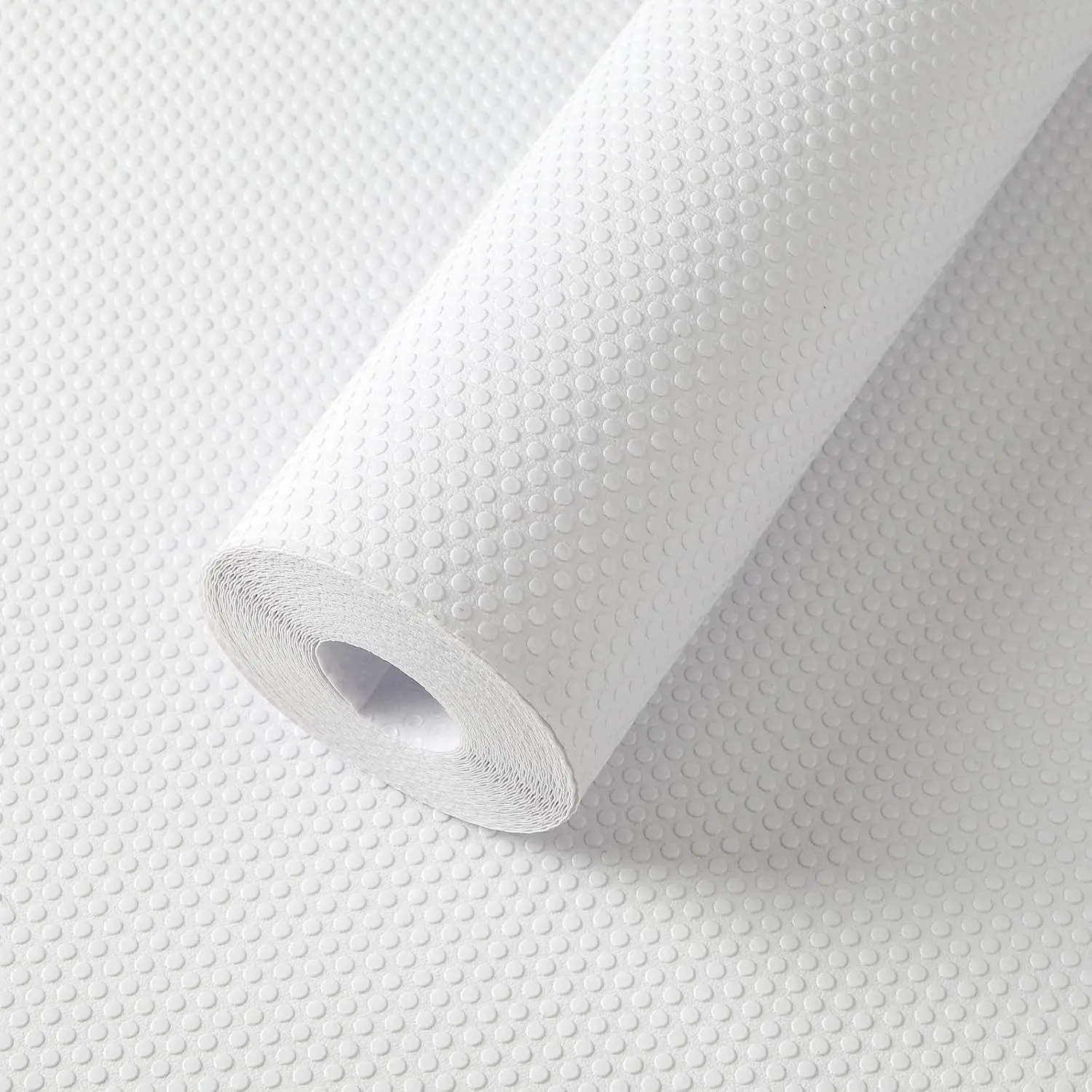 Shelf Liner White - Waterproof Pantry Cabinets Liners - Washable Non-Adhesive Kitchens Drawer Paper - Easy to Cut EVA Bathroom Cupboard Mat 17.7" X 96Inch