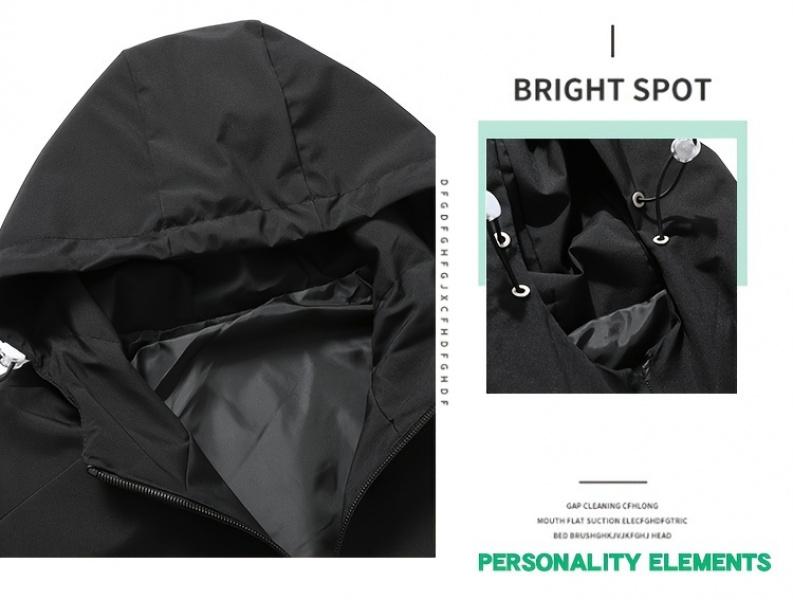 Solid Color Men's Long Sleeve Zip Up Windproof Hooded Sports Jacket For Spring Fall Outdoor, Hiking Running Cycling