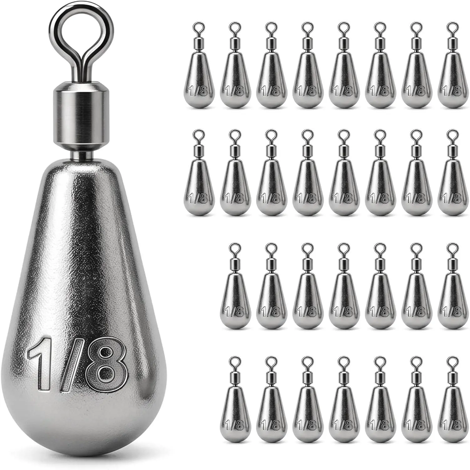 Drop Shot Fishing Weights with Rolling Swivel Streamlined Lead Fishing Sinkers for Freshwater Saltwater Catfish Bass Casting Fishing and Bottom Fishing Rigs