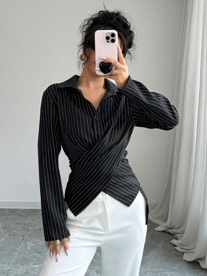 New spring sexy fashion elegant long-sleeved button-down women's shirt