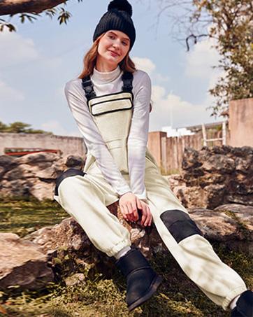 Yousify Women's Army Green Fleece Warm Overalls Winter Casual Jumpsuits with Pockets Ski Bibs Snow Pants S-2XL Basic Fitted Minimalist Sleeveless Strap Strappy Womenswear