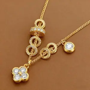 Women's New 18k Gold-Plated 4-Leaf Clover Necklace - Niche High-End Fashion Accessory, Elegant, Instagrammable, Versatile Cute Gift for Women