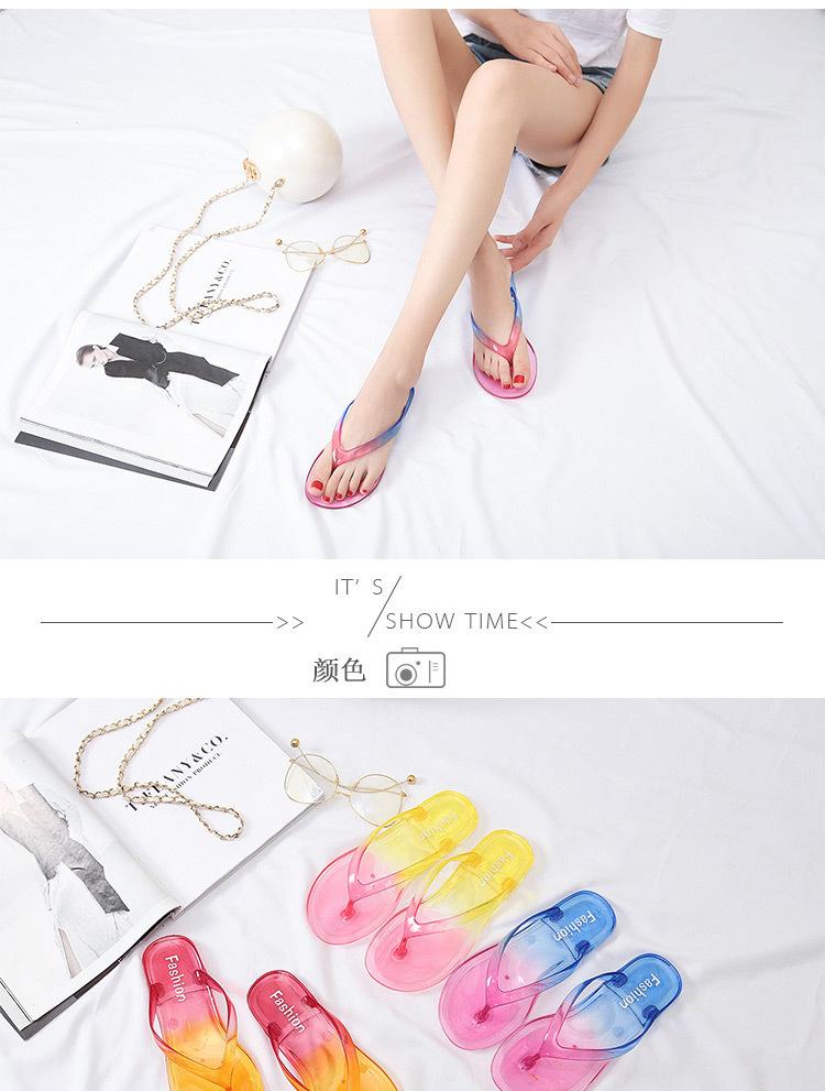 Rainbow Jelly SandalsJelly Flip Flops for Women With Flexible Sole, Soft Footbed Summer Sandals for Women