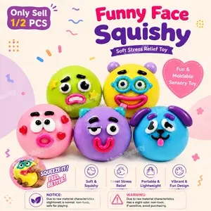 1/2PCS New Smushers Squishy Cutie Toy, Funny Face Dog Face Swap Squishy, Soft Moldable Anxiety Stress Relief Toy, Squishy Sensory Play, Cute Squishy, Material Portable Sensory Decompression Party Favors