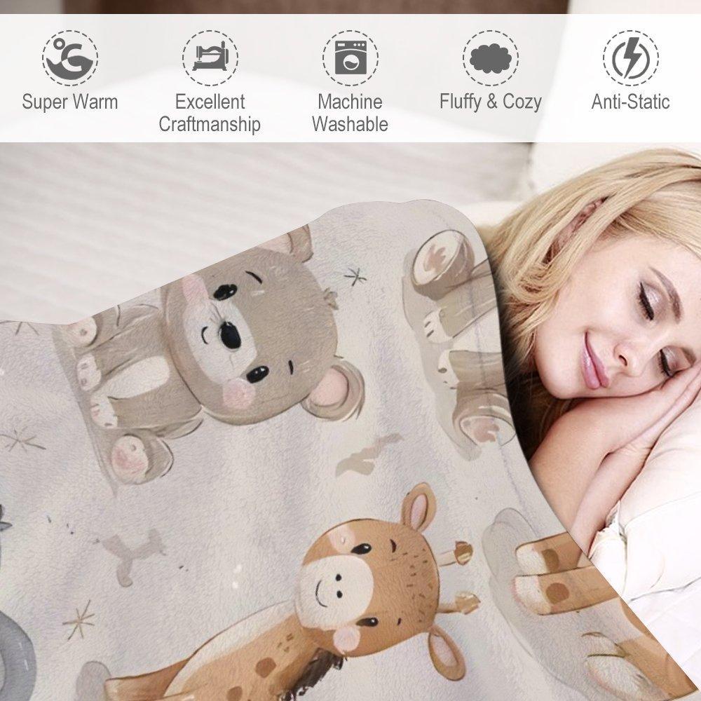 Wild Safari Adventure Blanket Lion Giraffe Elephant Zebra Prints Ultra Soft Fleece Stimulates Young Minds Perfect Imaginative Play Learning Discoveries Cozy Companion All-season Multifunctional Cartoon Flannel Throw Comfort Nap Wrap Warm Throw Blanket
