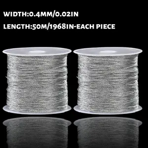 2pcs Thread, 6-Strand Synthetic, 0.4mm Diameter, Jewelry Beading String, DIY Craft Supplies, Durable Decorative Rope