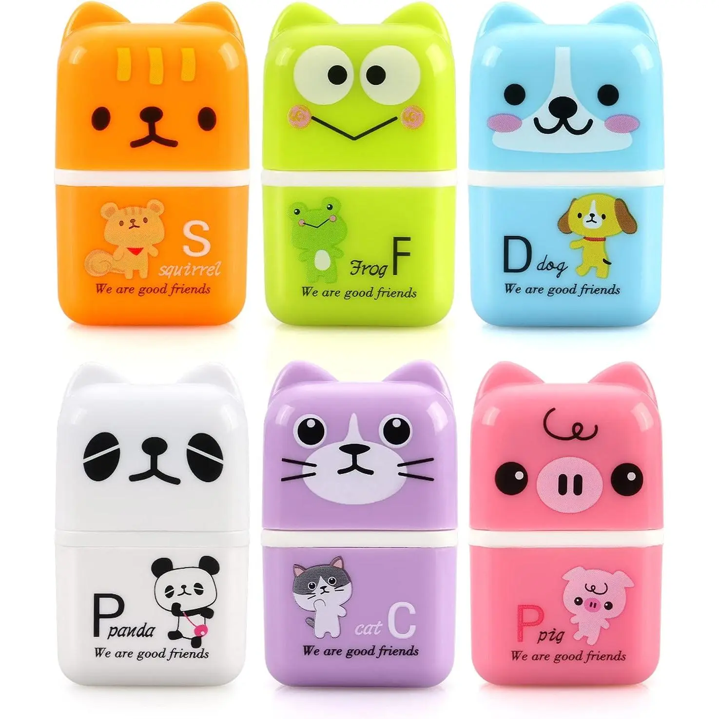 6 Pack Erasers for , Cute Erasers with Cover and Roller | Pencil Rubber Eraser for Party Favors  Supplies