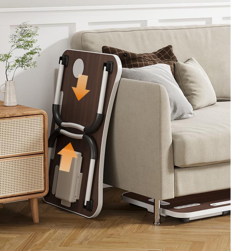 Foldable Laptop Table for Bed - Portable Adjustable Desk with Cup Holder,USB Charging Ports & Storage Drawer - Multi-Function Laptop Tray for Sofa,Floor & Outdoor Use