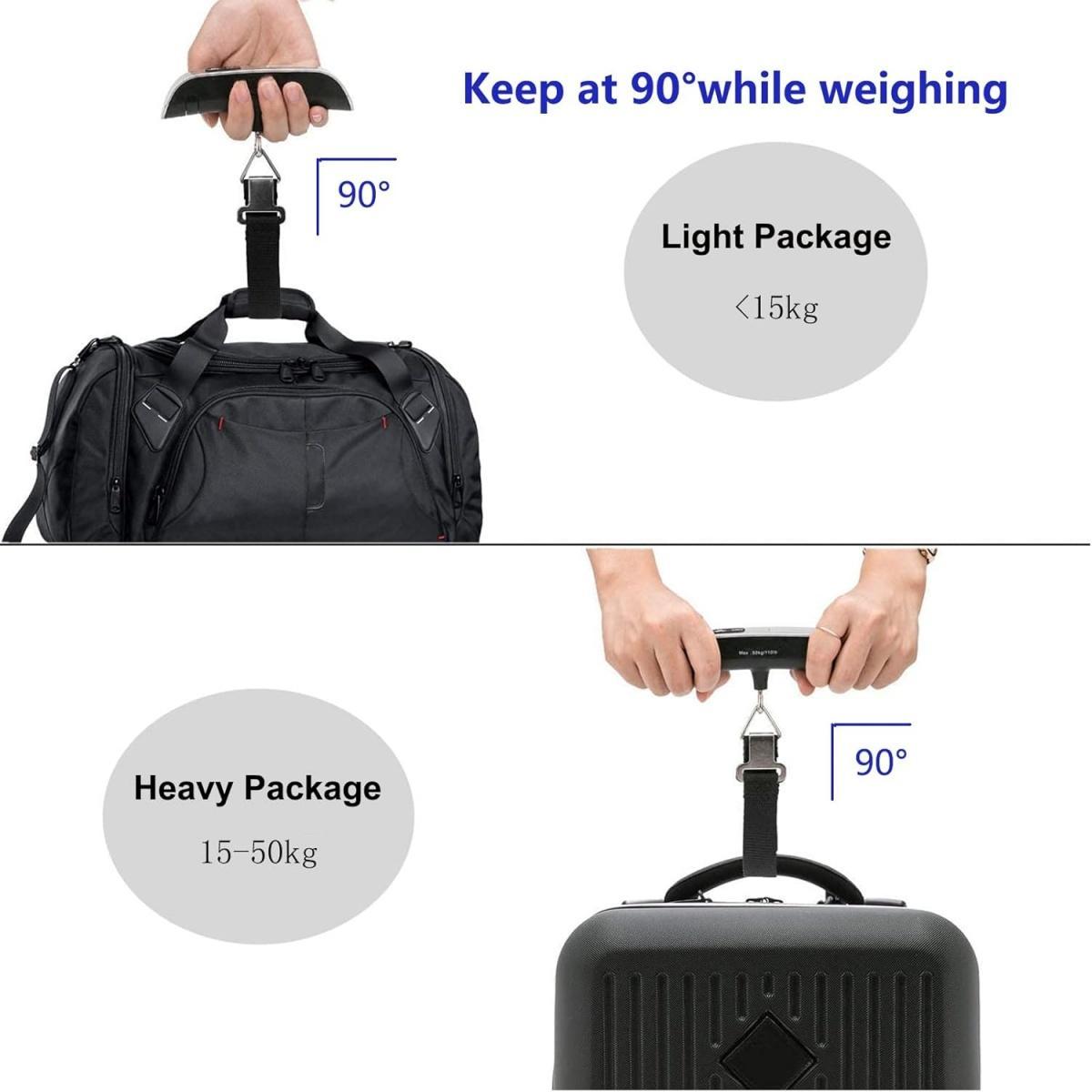 Luggage Scale, 110lb Luggage Weight Scale with 4 Unit Switching Functions&LED Display, Luggage Scale Travel Digital for Weighing Luggage, Backpacks, Packages and Markets