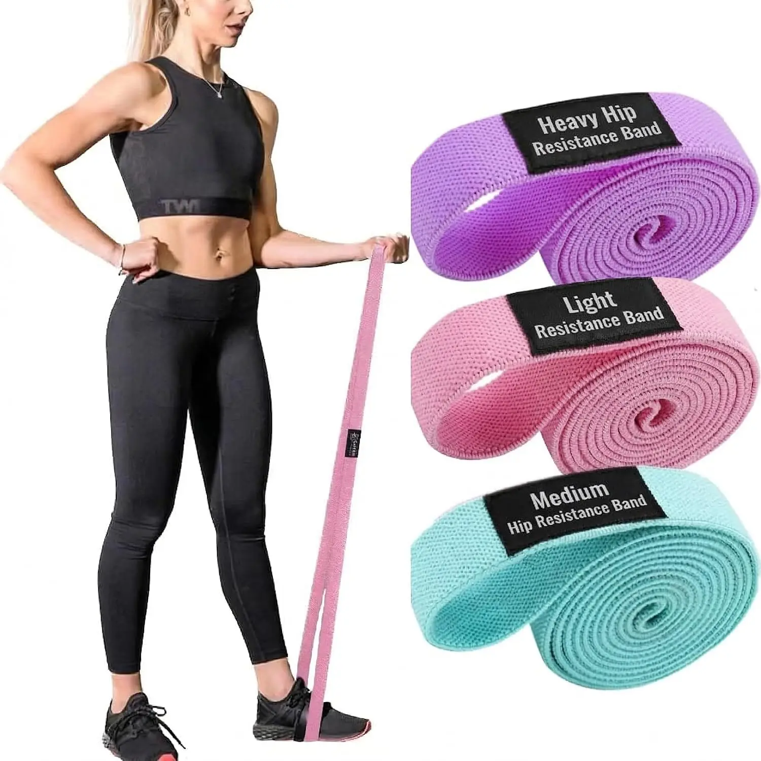 Long Resistance Bands for Working Out Women, Fabric Resistance Band, Stretch Bands for Exercise Bands Resistance Bands Set for Physical , Elastic Bands for Exercise