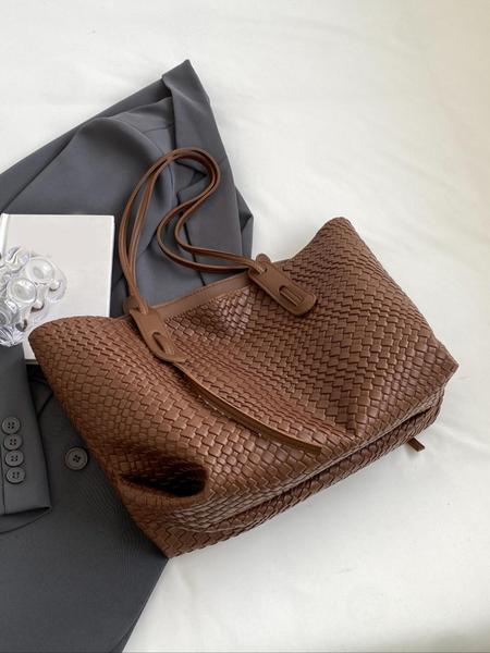 Women's Solid Color  Design Tote Bag, Fashionable Large Capacity Shoulder Bag for Daily Life, Casual Trendy Versatile High-quality Daily Commuting Bag, Fashionable Unique Bags