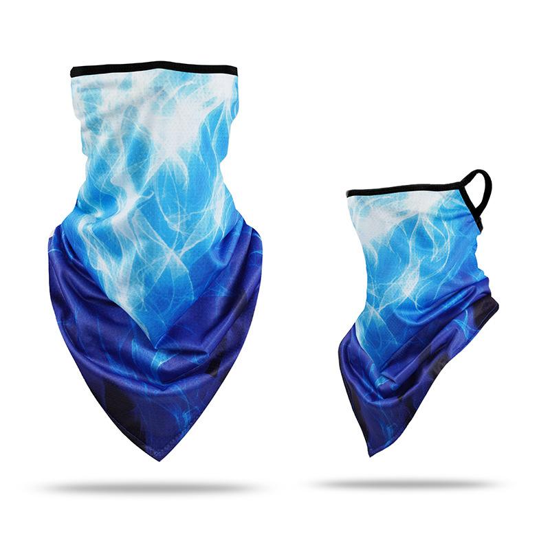 Ice silk ear mask triangular towel neck cover mesh sun protection outdoor cycling fishing windproof scarf men's and women's face towels summer Warm Compression Knee