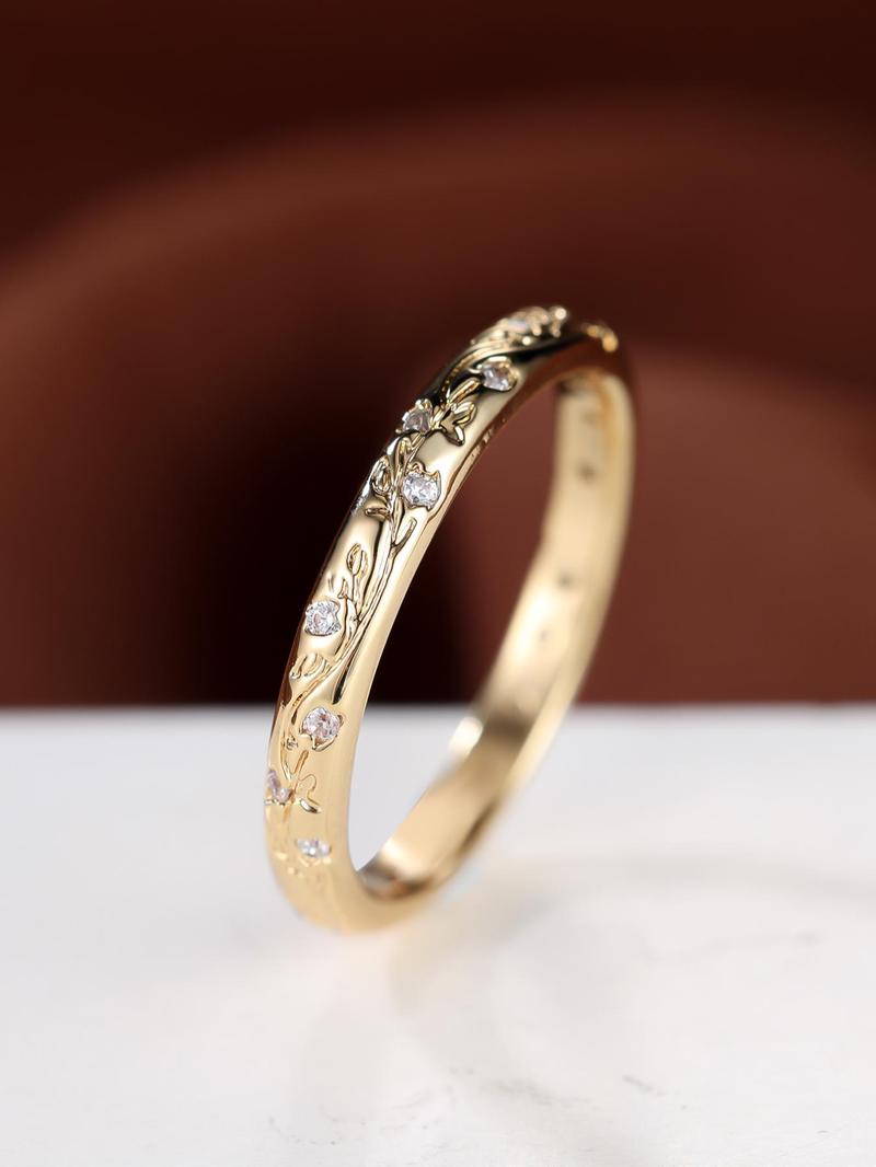 Women's Elegant Flower Design Ring, Rose Flower Ring, Fashion Cute Promise Ring for Women & Girls, Trendy All-match & Exquisite Vintage Jewelry for Birthday Gift