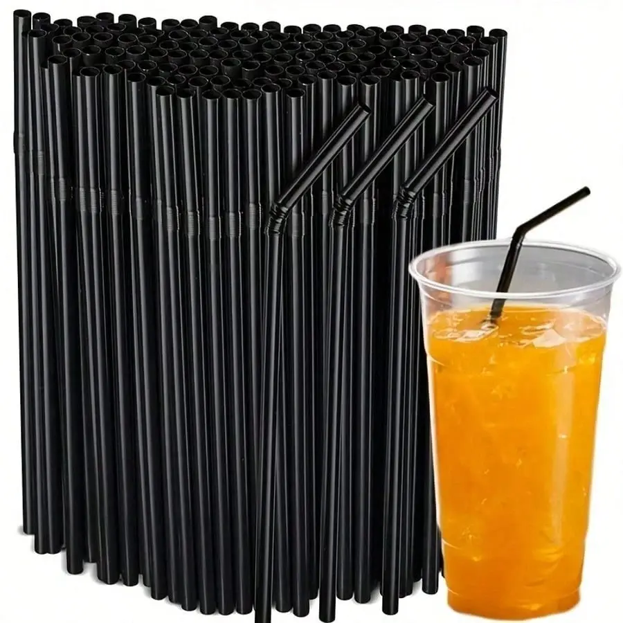 100 Bendable Straws, Coffee Stirrers, Drink Accessories, Flexible Straw for Milkshakes, Bubble Tea, Ice Coffee, Bar, Club Use, Drinking Straws