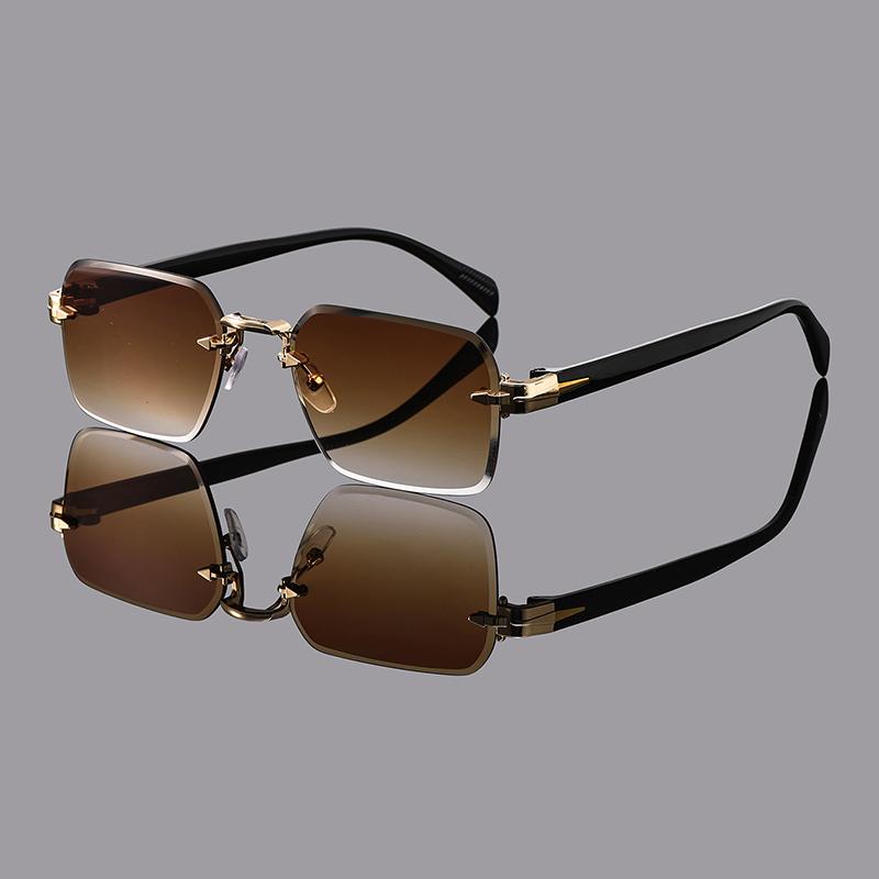 1pc Unisex Multicolor Casual Personality Retro Rimless Square Glasses For Daily Life Outdoor Vacation Beach Street-Photography