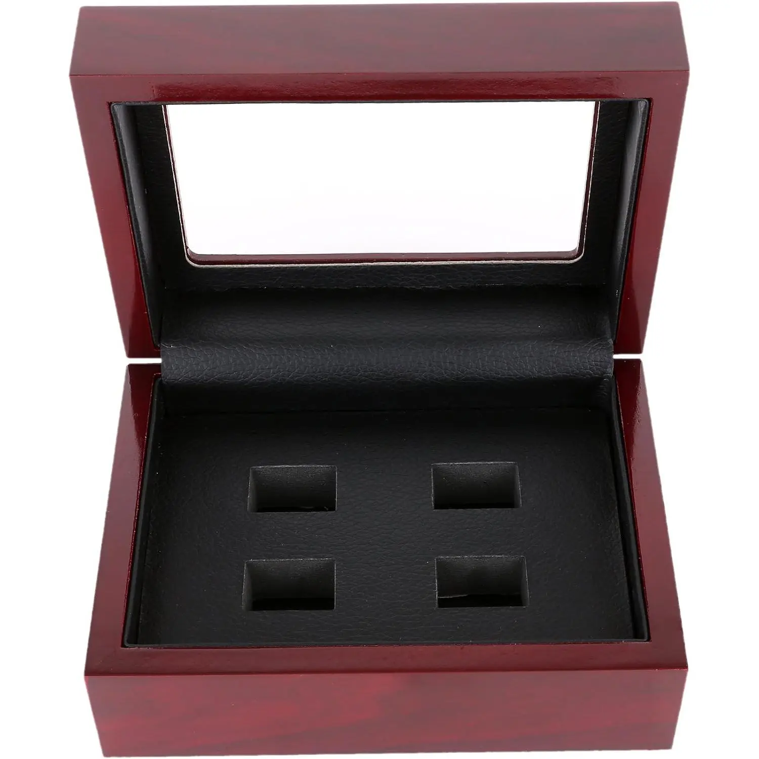 Championship Big Heavy Ring Display Wooden Box (4 Holes)