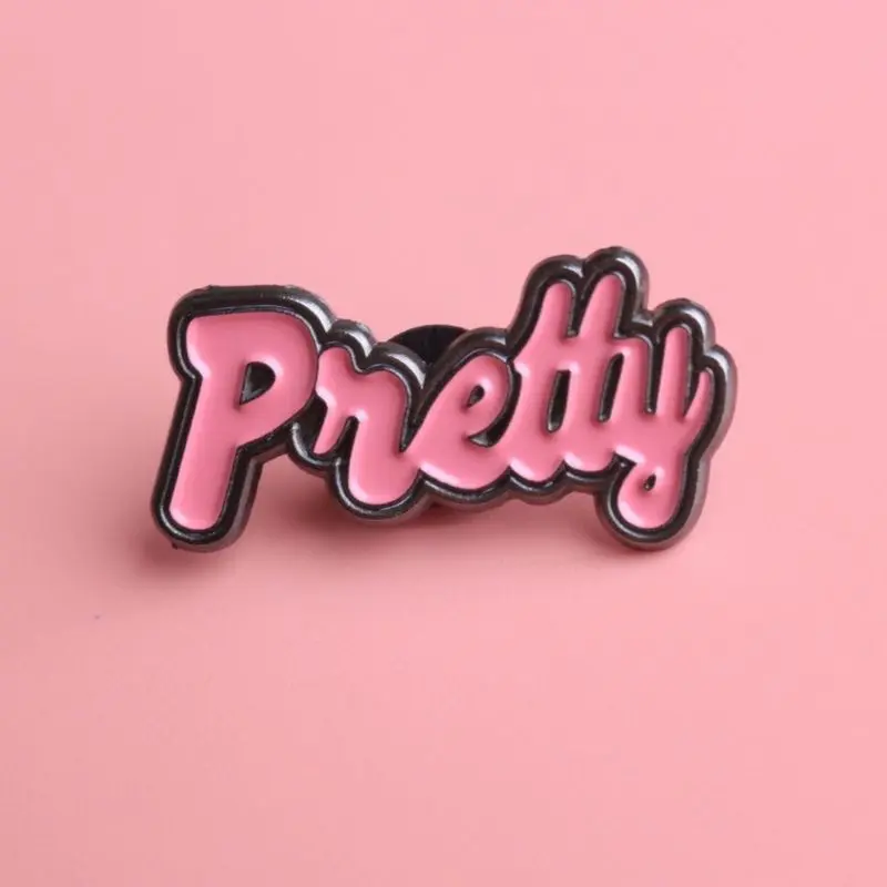 Sweet letter-shaped brooch, creative English letter collar badge lapel pin, suitable as a small accessory for clothes and bags, Christmas gift