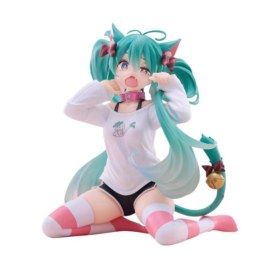 Anime Hatsune Miku Cos Raccoon Demon Cat Ears Cinnamoroll Kawaii Miku Girl Anime Figure PVC Collection Model Doll Toy