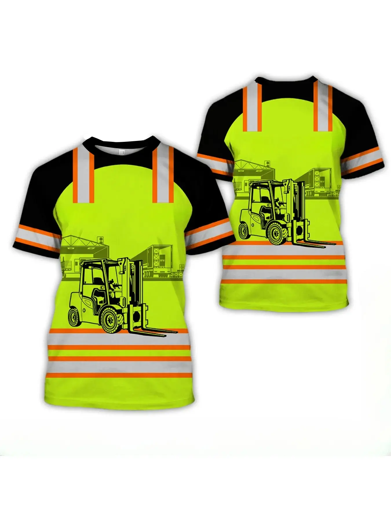 Men's Tow Truck Driver Operator Workwear Printed T-Shirt, Professional Driver Tee, Short Sleeve, Casual Loose-Fit, All Seasons, Menswear, Tops, Casual Graphic Top