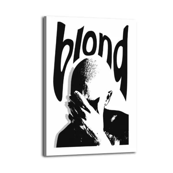 [Framed]Frank Ocean "Blonde" Album Poster |     Music Cover Wall Art Print |     Minimalist Aesthetic Decor for Bedroom, Studio & Home