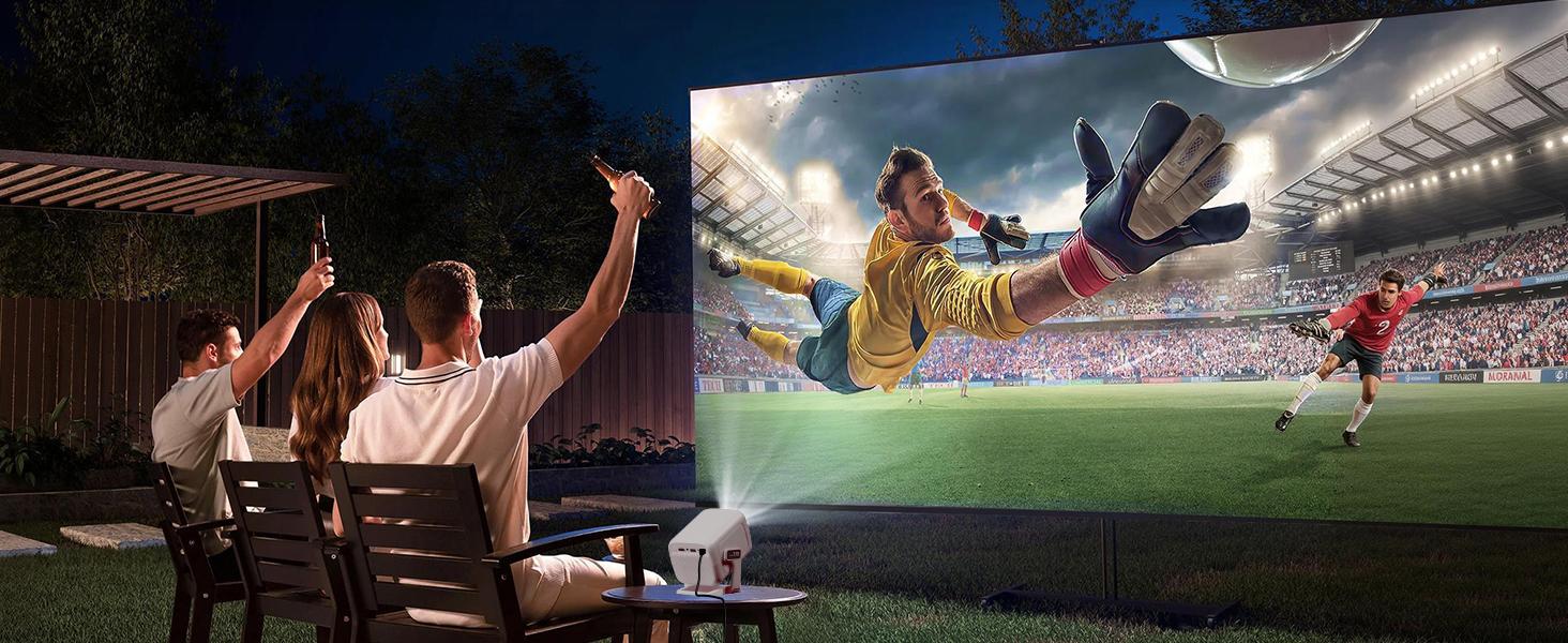 X3AR Smart Projector with WiFi 6 and Bluetooth 5.4, 4K Support 600 ANSI Native 1080P Portable Mini Projector with Android 14 OS Auto Focus & Keystone, 270° Rotatable for Bedroom Home Theater Outdoor Movie White&Gray