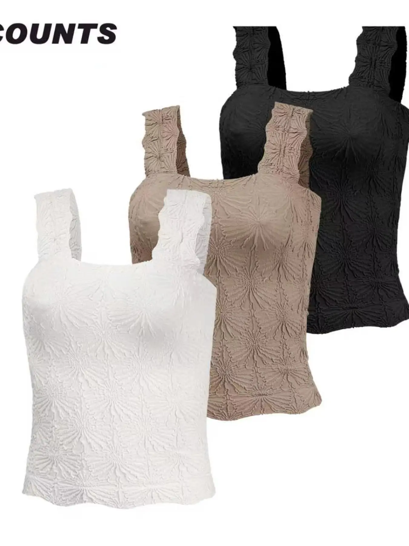 Women's Floral Embossed Sports Tank Top, Casual Solid Textured Sleeveless Sports Top for Yoga Gym Workout, Ladies Sportswear for All Seasons, Fitness Workout Vest, Sleeveless Gym Tops