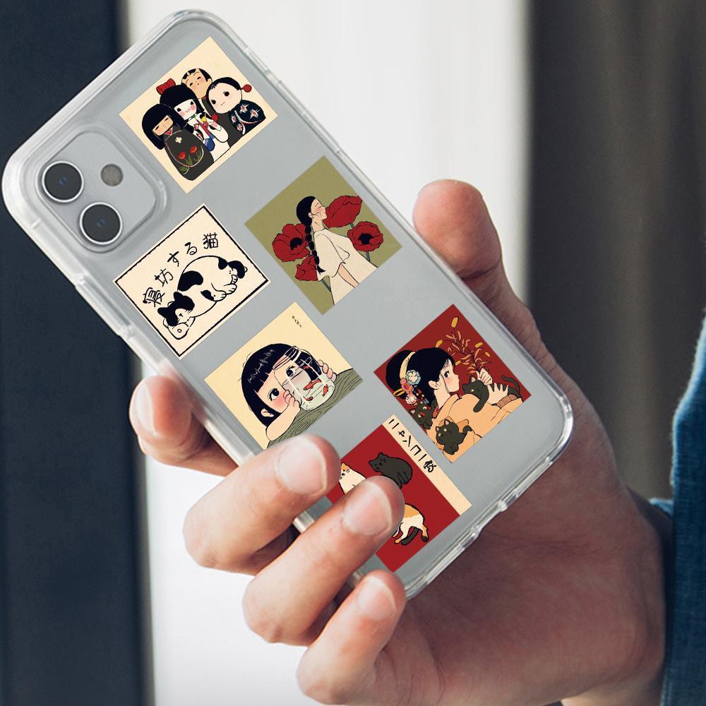 50pcs Vintage Classic Japanese Anime Scrapbook Stickers DIY Diary Laptop Luggage Skateboard Graffiti Decal Classic Toys