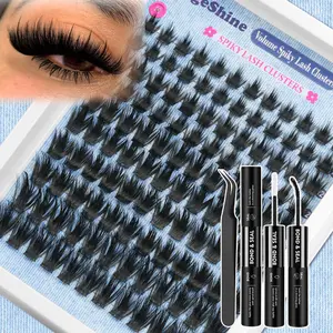 D-curl Eyelash Cluster Set, Mixed Lengths Of 10-18mm, Thick Pointed Eyelash Clusters Suitable For Beginners, Soft Reusable Eyelash Extensions, Mother's Day Gift Ideal For Various Festival Presents, Comes With Glue And Tweezers