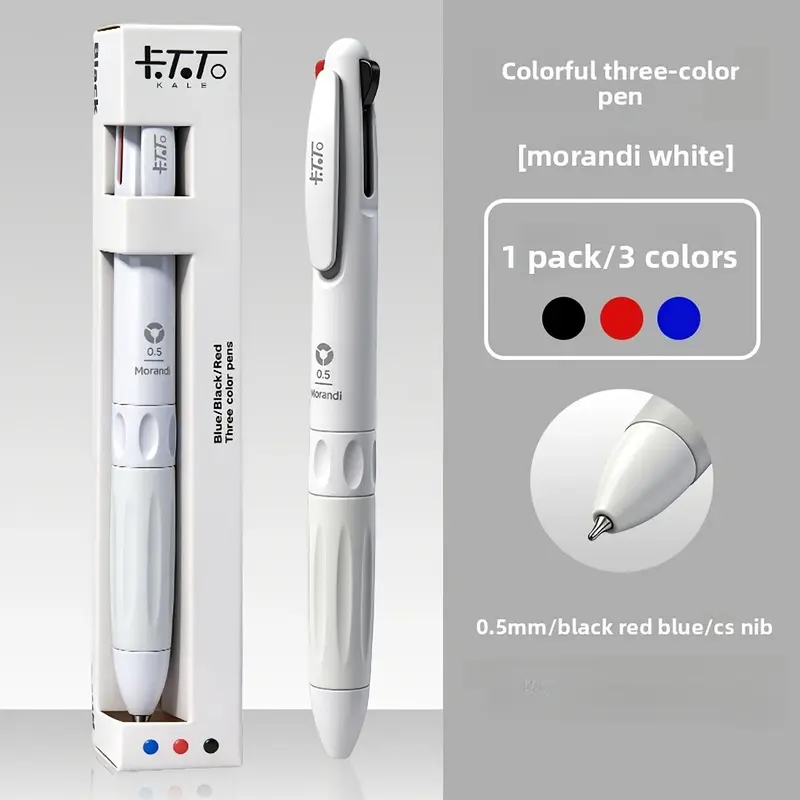 3-Color Multi-Function Pen, 0.5mm Smooth Writing Pens, Comfortable Grip, Minimalist Aesthetic Pen for Students, Teachers & Office Workers, Writing Tools