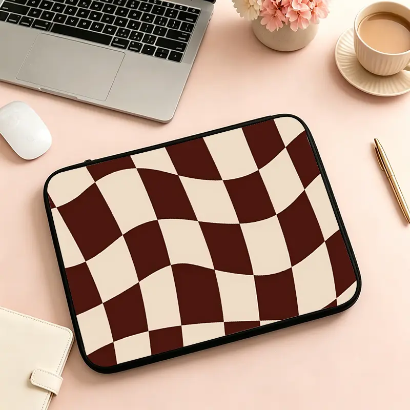 Wave Plaid Laptop Sleeve Case, Compatible with 10-17 Inch Notebooks