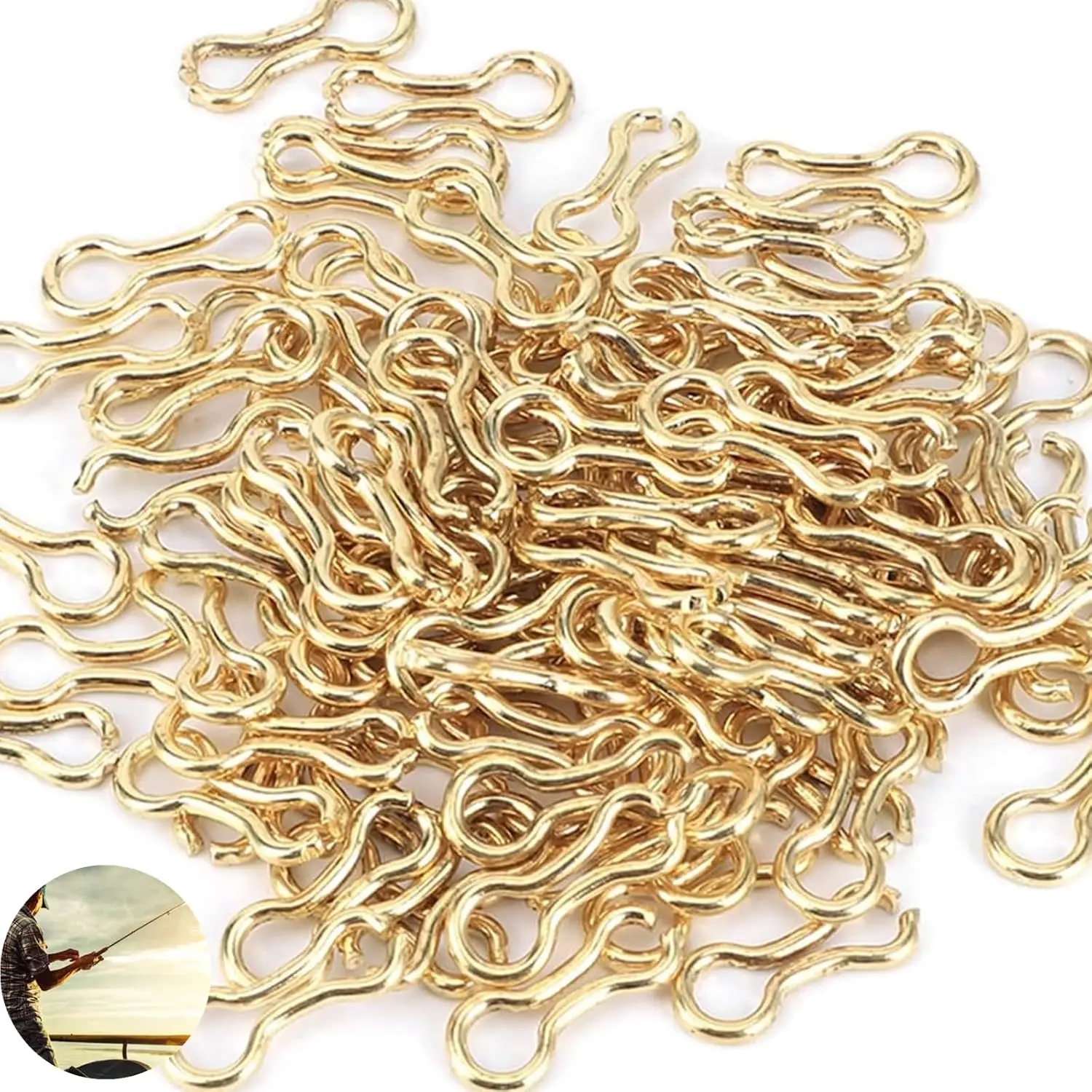 200 count Sinker Wire Eye Fishing Weight Mold for Lead Weights - Fishing Lures Eyelet Stainless Steel Loops Eyelets Swivels Clip - Tackle Accessories