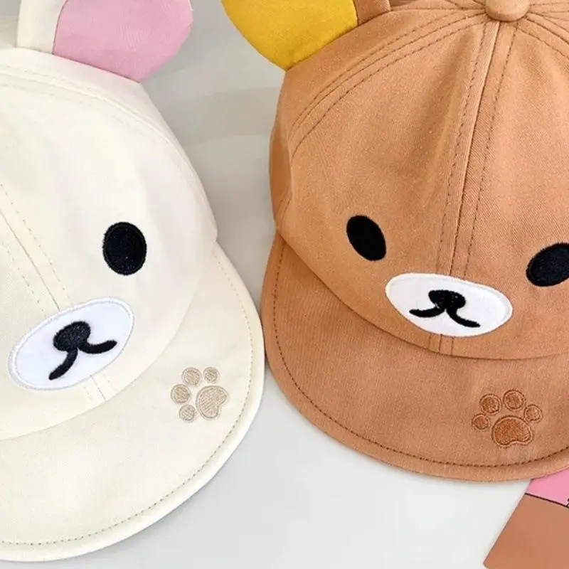 Rilakkuma Baseball Hats for Women Kawaii Relax Bear Cap Couple Outdoor Sport Sun Bonnets Spring Summer Headgear Best Friend Gift