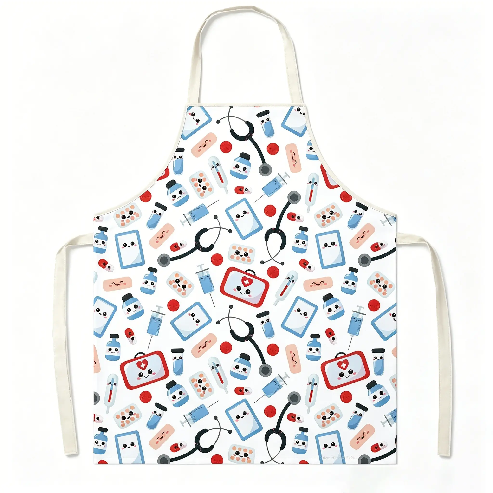 Funny Medical Apron, Waterproof Oil-Resistant Polyester, Adjustable Neck Strap, Reusable Kitchen Clinic Apron, Perfect Gift for Nurses Emts