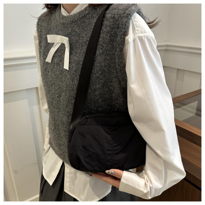 Simple Literary Small Square Bag Solid Color Casual Japanese Style Personality Single Shoulder Crossbody For Women