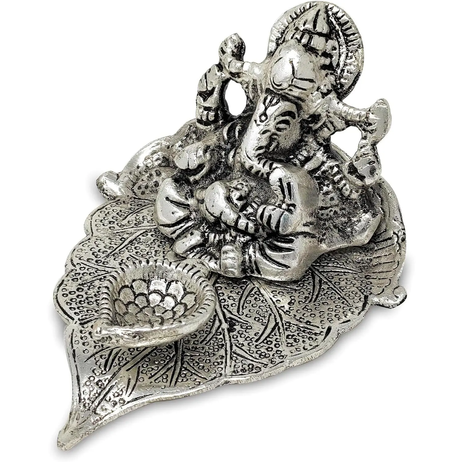 Ganesha  Leaf Statue Ganesh Idol with Diya for  Office Pooja Puja Diwali Decorative Wedding Return  Items