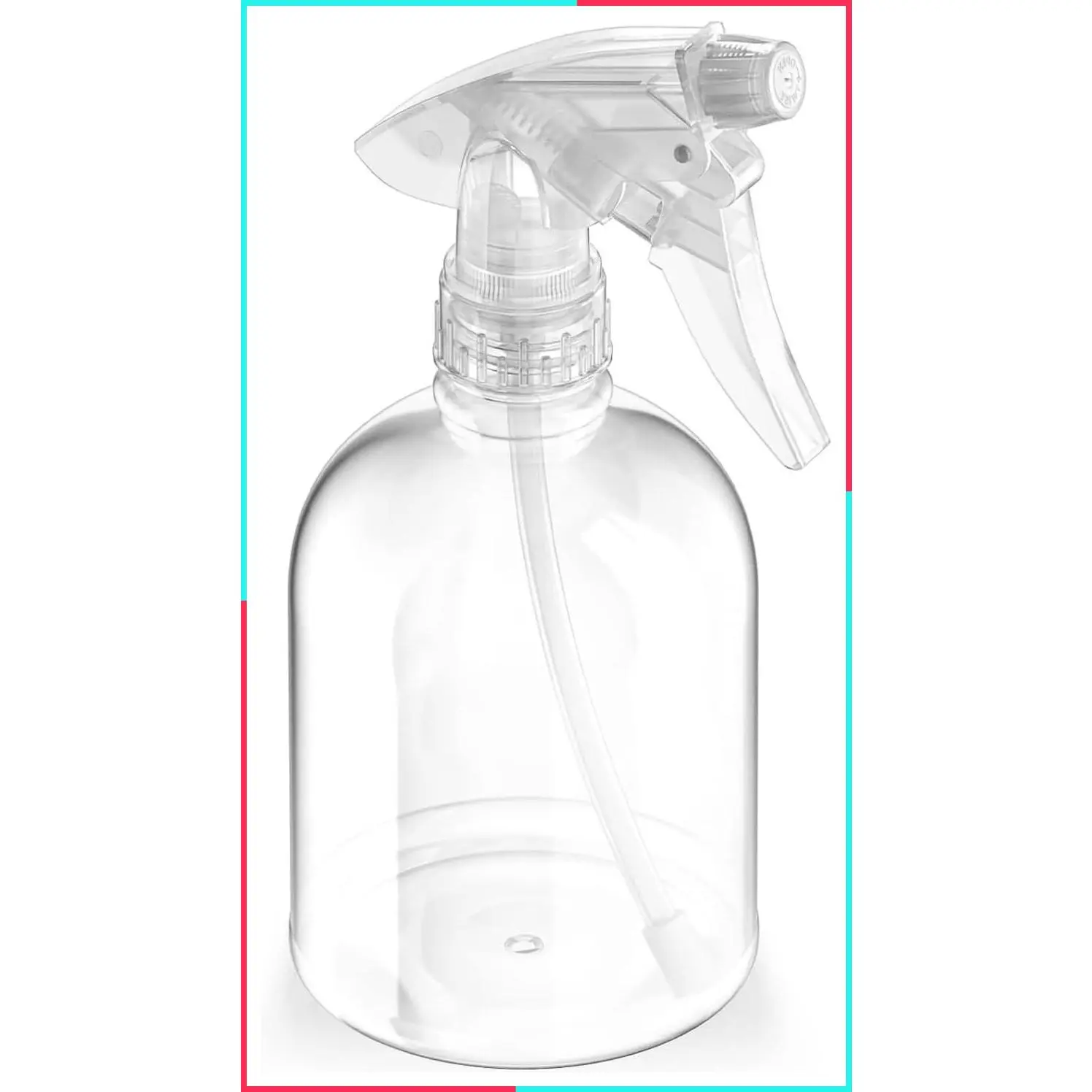 16 oz Plastic Spray Bottle with Trigger Handle, Adjustable Fine to Stream Output, Leak Proof, Clear, Empty, Refillable